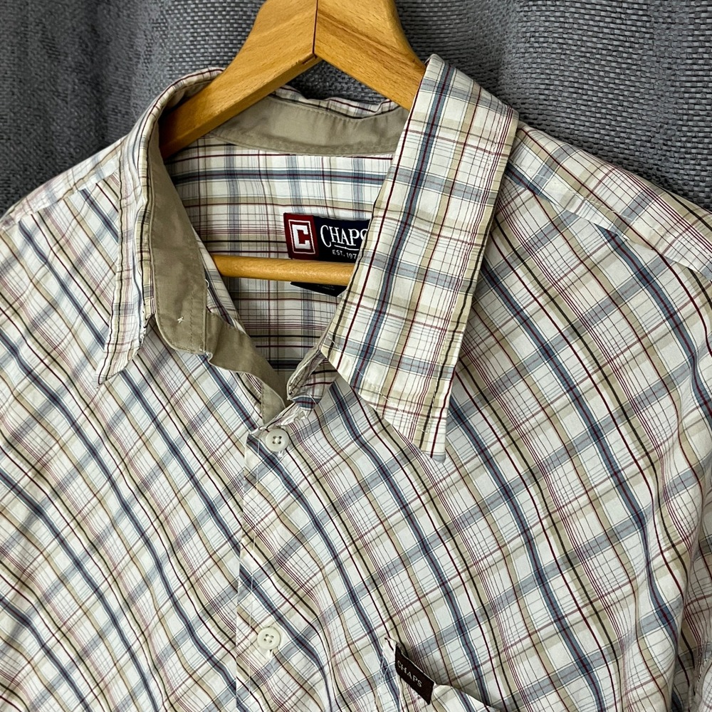 Vintage Chaps Button Up Plaid Shirt XL Men's 90s Y2K Western Preppy Casual‎